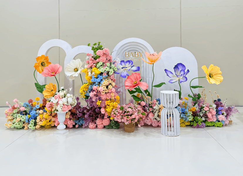 Floral bloom baby shower pastel