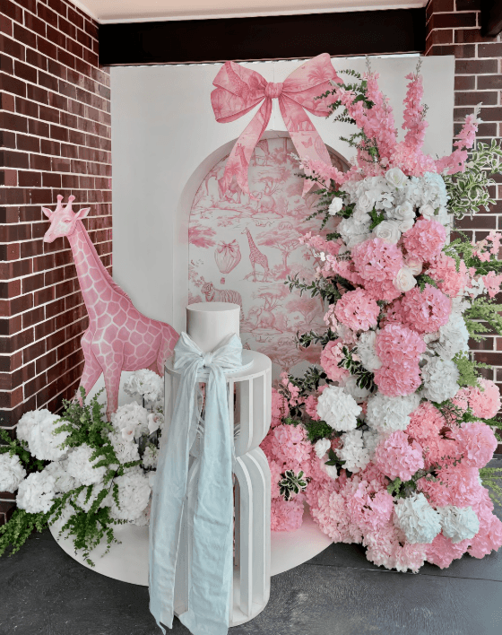 Pink animal design for birthday