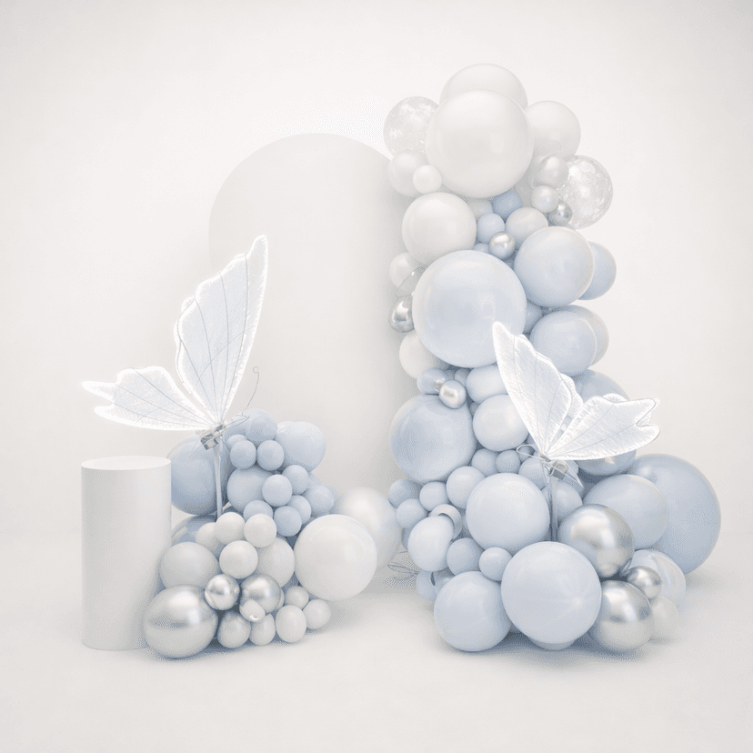 Simple baby blue butterfly theme