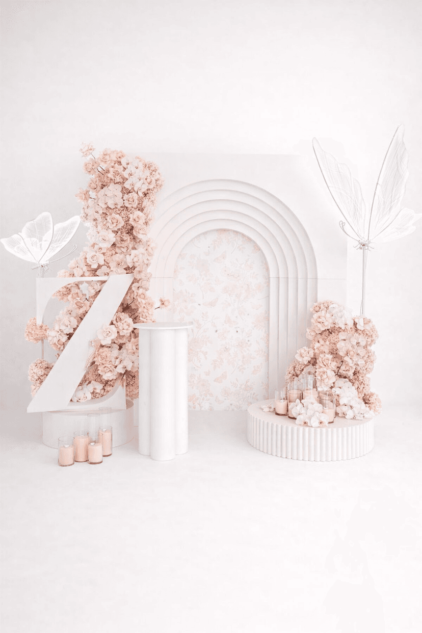 Classy flower and butterfly