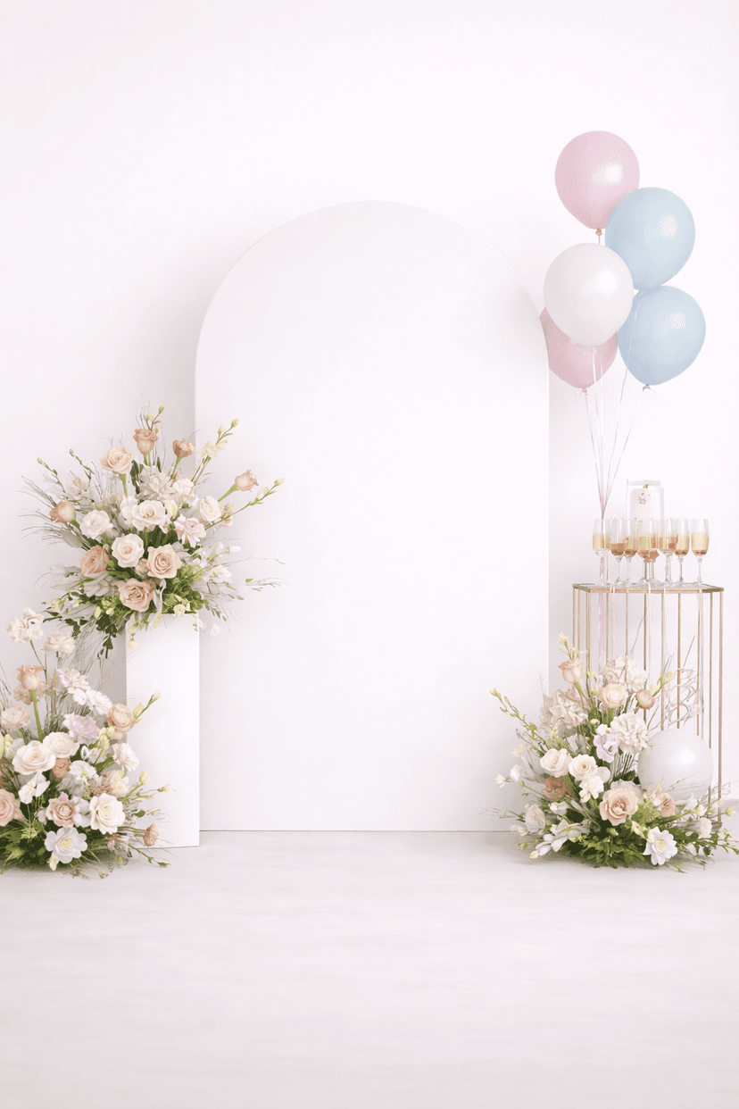Simple white decoration with flower
