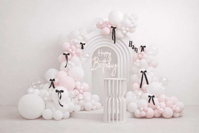 Pink and white setup